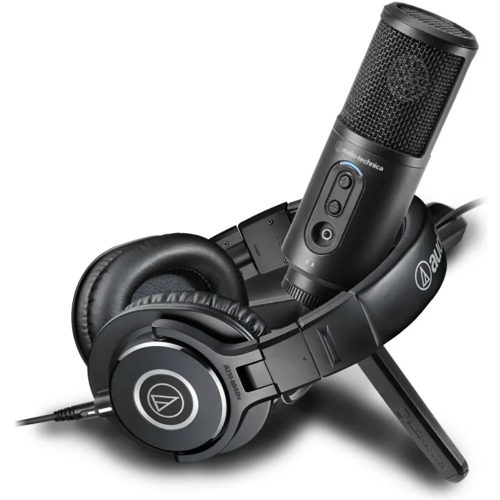 Podcast Bundle Starter Kit V4 - Audio Technica ATR2500x USB + Audio-Technica ATH-M40x Bundle | Podcast Bundle Starter Kit V4