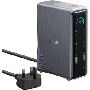 Anker Prime Charging Docking Station, 14-Port with 160W Max Output and Built-In GaN AC-DC Power, 10Gbps Data Transfers, Real-Time Smart Interface, Space Gray | A83B62A1
