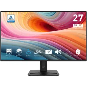 MSI PRO MP275 E2 Business Productivity Monitor, 27" IPS Display, FHD Resolution, 120Hz Refresh Rate, 1ms (MPRT) Response Time, 16.7m Color Support, Black | 9S6-3PD3CM-009