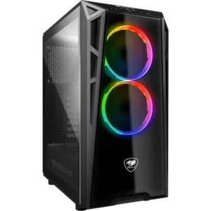 Cougar Turret RGB Gaming Case, Mid Tower, Mini ITX / Micro ATX / ATX, USB3.0 x 2 / USB2.0 x 1, Mic x 1, Audio x 1, RGB Control Button | CG-GC-TURRET-RGB