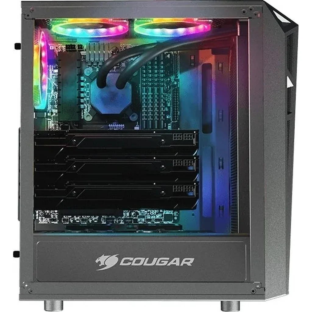 Cougar Turret RGB Gaming Case, Mid Tower, Mini ITX / Micro ATX / ATX, USB3.0 x 2 / USB2.0 x 1, Mic x 1, Audio x 1, RGB Control Button | CG-GC-TURRET-RGB - Image 4