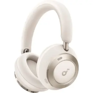 Anker Soundcore Space One Pro Wireless Headphones, Adaptive Noise Cancelling, Hi-Res Audio, 60H Playtime, Foldable Design, Comfortable Fit, White | A3062