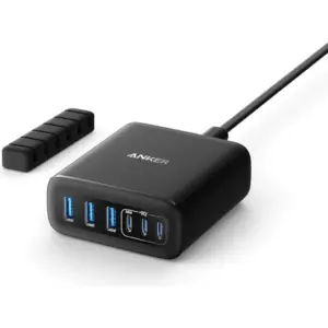 Anker USB C Charger, 6 Port Charging Station with 112W Power, for iPhone 16/15/14/13/12 Series, MacBook, Galaxy, iPad, and SAMSUNG S25/S24 (Cable Not Included) | A2154