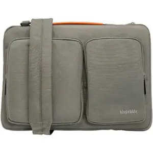 Blupebble Urban 14 Laptop Bag, Fits 14" Laptops/Tablets, Eco-Friendly Construction, Water-Resistant Exterior, Shock-Absorbing Padding, Precise Fit for Apple Devices, Gray | BP-URBAN14-GY