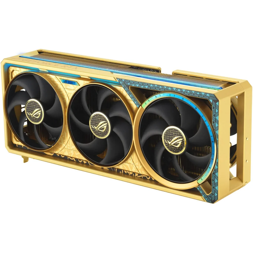 ASUS ROG Astral GeForce RTX 5080 Dhahab CORE OC 16GB Graphics Card, GDDR7 256-Bit Memory, 2760 MHz Boost Clock, 10752 CUDA Cores, 30 Gbps Memory Speed, Gold | 90YV0LV6-M0NM00 - Image 3