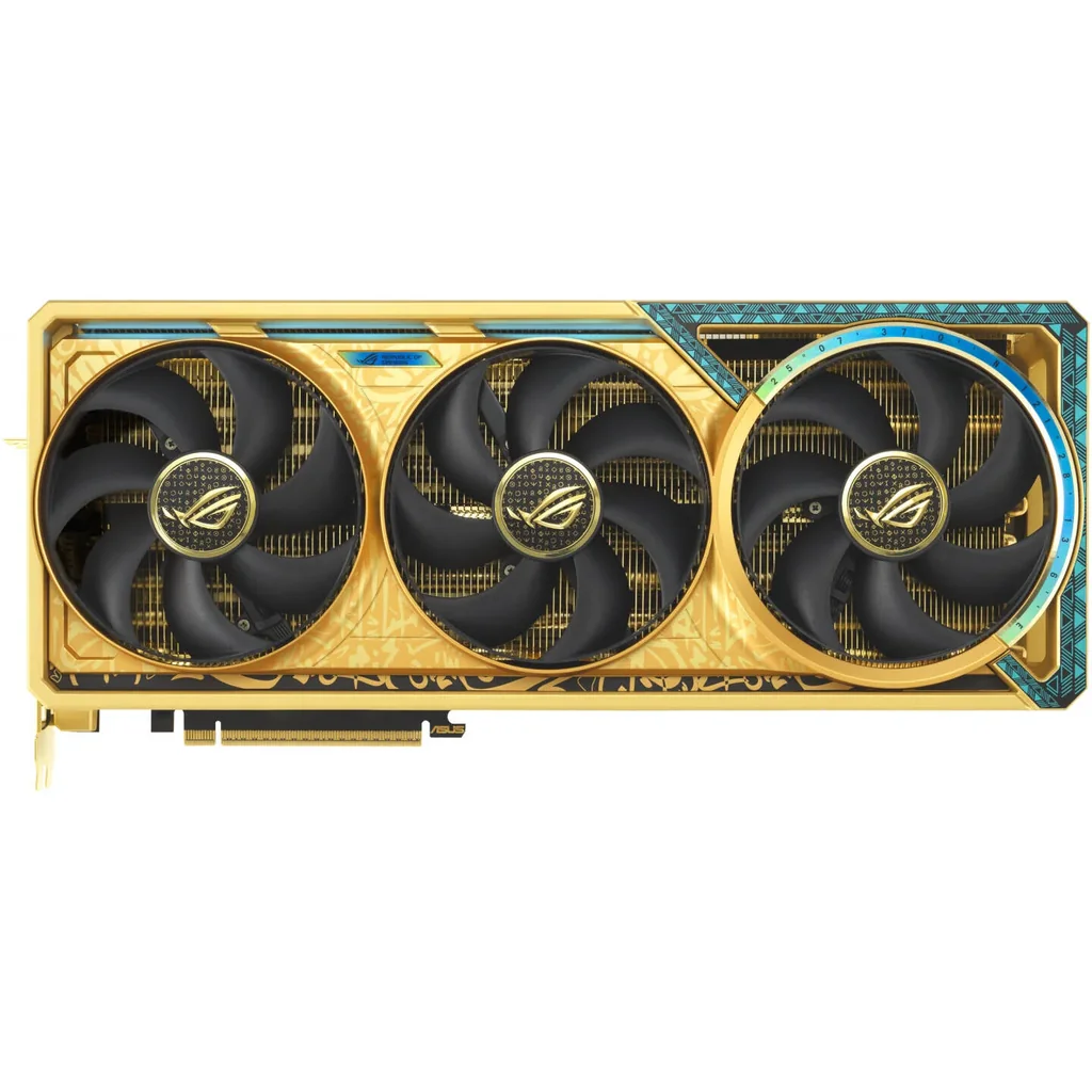 ASUS ROG Astral GeForce RTX 5080 Dhahab CORE OC 16GB Graphics Card, GDDR7 256-Bit Memory, 2760 MHz Boost Clock, 10752 CUDA Cores, 30 Gbps Memory Speed, Gold | 90YV0LV6-M0NM00 - Image 4