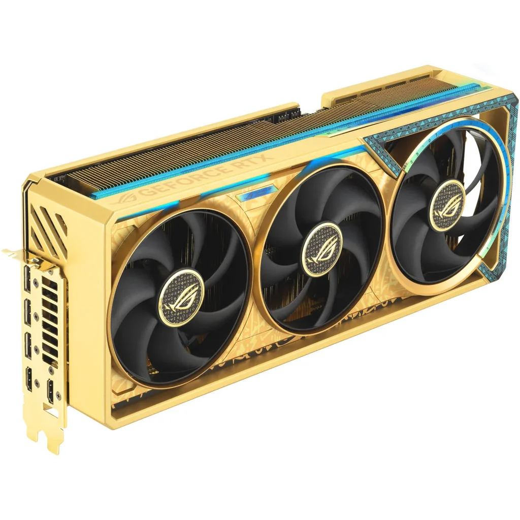 ASUS ROG Astral GeForce RTX 5080 Dhahab CORE OC 16GB Graphics Card, GDDR7 256-Bit Memory, 2760 MHz Boost Clock, 10752 CUDA Cores, 30 Gbps Memory Speed, Gold | 90YV0LV6-M0NM00 - Image 5
