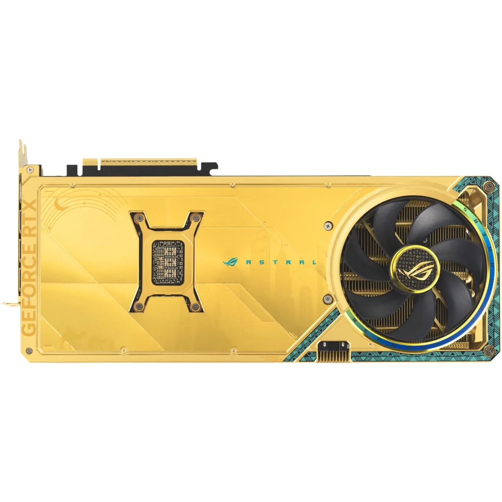 ASUS ROG Astral GeForce RTX 5080 Dhahab CORE OC 16GB Graphics Card, GDDR7 256-Bit Memory, 2760 MHz Boost Clock, 10752 CUDA Cores, 30 Gbps Memory Speed, Gold | 90YV0LV6-M0NM00 - Image 6