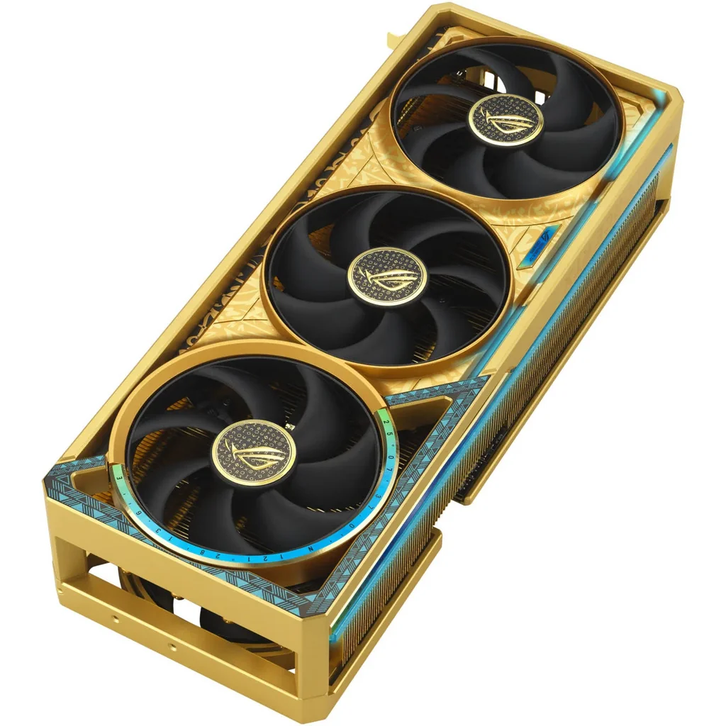 ASUS ROG Astral GeForce RTX 5080 Dhahab CORE OC 16GB Graphics Card, GDDR7 256-Bit Memory, 2760 MHz Boost Clock, 10752 CUDA Cores, 30 Gbps Memory Speed, Gold | 90YV0LV6-M0NM00 - Image 7