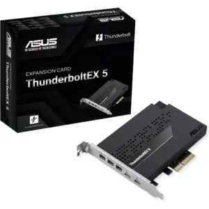 ASUS ThunderboltEX 5 Expansion Card, 2 x USB Type-C Ports, Up to 120Gbps Bandwidth, 3x Mini DisplayPort IN Ports, 130W Flexible FastCharge, PCIe 4.0 x4 interface, Black | 90MC0E50-M0EAY0