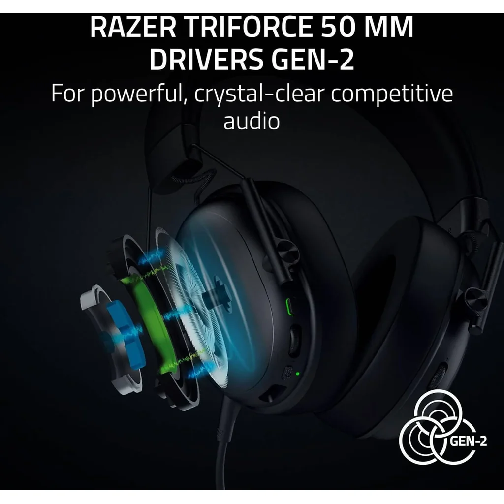 Razer Blackshark V3 X Hyperspeed Gaming Headset, TriForce 50 mm Drivers Gen 2, Detachable HyperClear Cardioid 9.9 mm Mic, HyperSpeed Wireless, Up to 70H Battery Life, PC, Black | RZ04-05420100-R3M1 - Image 2