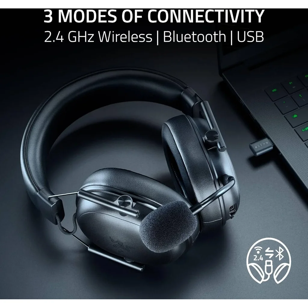 Razer Blackshark V3 X Hyperspeed Gaming Headset, TriForce 50 mm Drivers Gen 2, Detachable HyperClear Cardioid 9.9 mm Mic, HyperSpeed Wireless, Up to 70H Battery Life, PC, Black | RZ04-05420100-R3M1 - Image 5