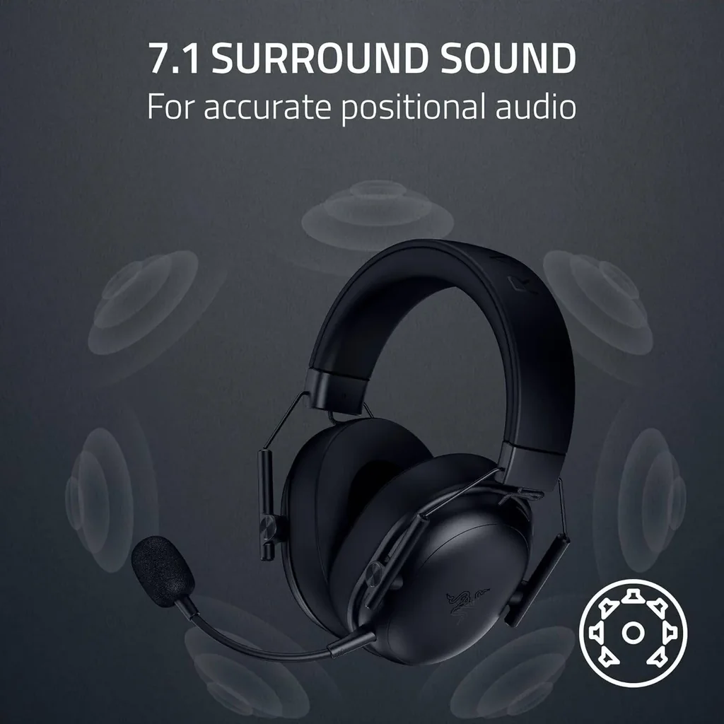Razer Blackshark V3 X Hyperspeed Gaming Headset, TriForce 50 mm Drivers Gen 2, Detachable HyperClear Cardioid 9.9 mm Mic, HyperSpeed Wireless, Up to 70H Battery Life, PC, Black | RZ04-05420100-R3M1 - Image 6