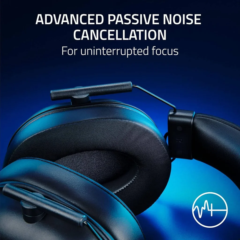 Razer BLACKSHARK V2 X Gaming Headset, 50mm TriForce Drivers, Hyperclear Cardioid Mic, Advanced Passive Noise Cancellation, Memory Foam Ear Cushions, PlayStation, 3.5mm Jack, Black | RZ04-03241000-R3G1 - Image 4