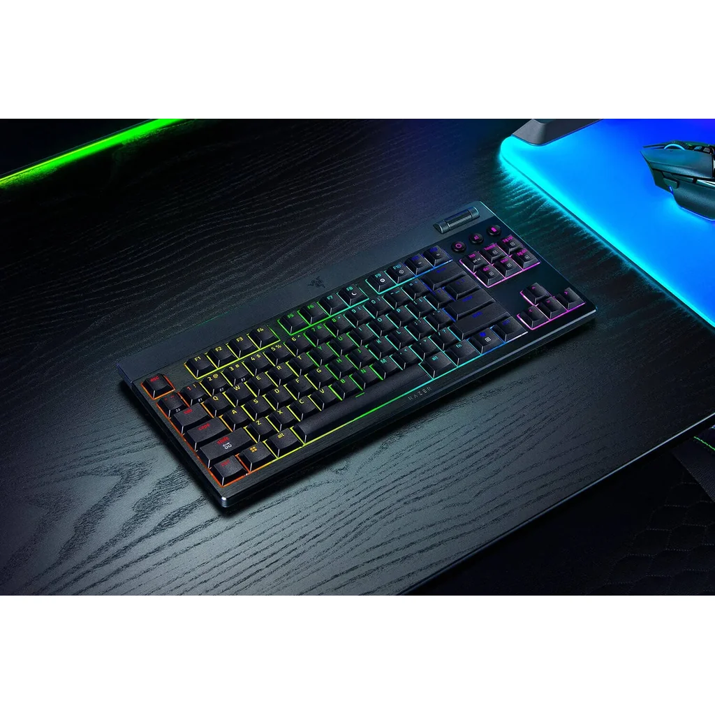Razer BlackWidow V4 Low-Profile Tenkeyless HyperSpeed Mechanical Gaming Keyboard, English Layout, 1000Hz Polling Rate, Chroma RGB Lighting, Razer Yellow Switch, Tri-Mode, Black | RZ03-05450100-R3M1 - Image 6