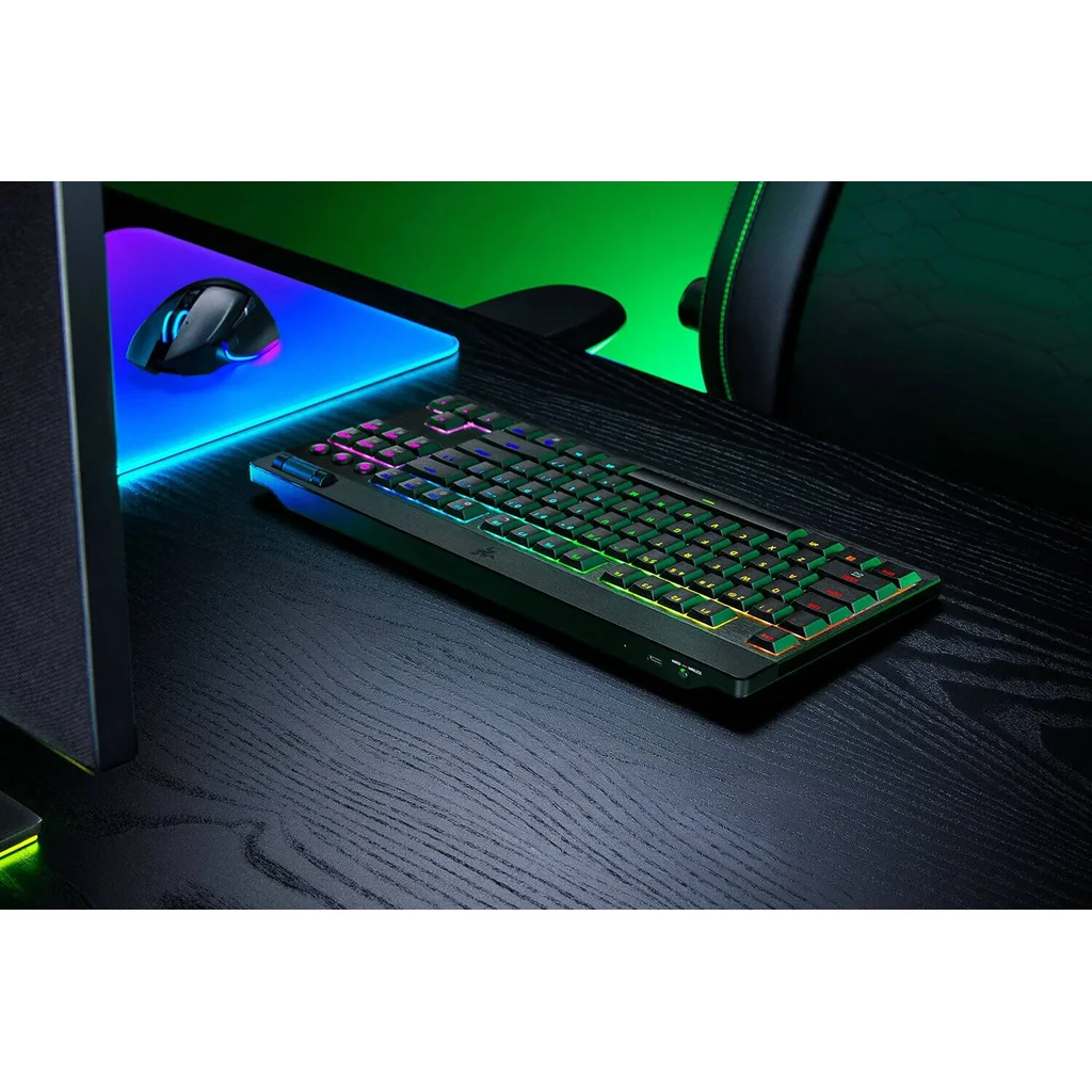 Razer BlackWidow V4 Low-Profile Tenkeyless HyperSpeed Mechanical Gaming Keyboard, English Layout, 1000Hz Polling Rate, Chroma RGB Lighting, Razer Yellow Switch, Tri-Mode, Black | RZ03-05450100-R3M1 - Image 7