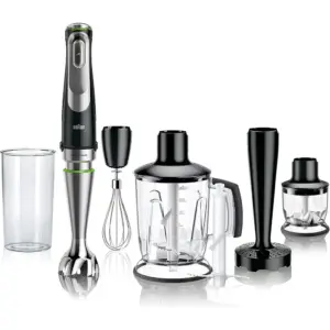 Braun MultiQuick 9 MQ Hand Blender, Active Power Drive, Splash Control, Blender, Chopper with Whisk, 1200Watt, Black/Stainless Steel | MQ 9147X