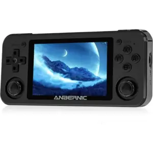 ANBERNIC RG351P Retro Handheld Game Console, 3.5" IPS Screen, Open Source Linux, RK3326 1.5GHz, 64GB Storage, 3500mAh Battery, 2500+ Classic Games, Supports PSP/N64/PS1, Black | RG351P