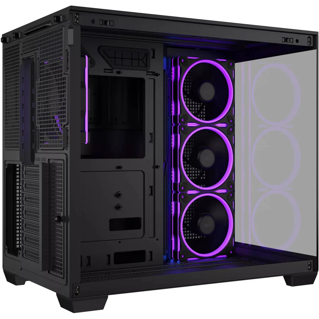 ASUS A32 PLUS ATX Computer Case, 4x Pre-Installed aRGB Fans, Up to 360mm Radiator & 10x 120mm Fan Support, 270? Panoramic View, Detach Side Panels, Black | 90DC00S0-B19000 - Image 7
