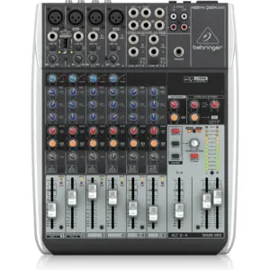 Behringer XENYX Q1204USB Analog Mixers, Premium 12-Input 2/2-Bus Mixer with XENYX Mic Preamps & Compressors, Wireless Option & USB/Audio Interface, Black | Q1204USB