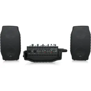 Behringer PPA200 Ultra-Compact 200W 5-Channel Powered Mixer with Wireless Microphone Option, Klark Teknik Multi-FX Processor & FBQ Feedback Detection, Black | PPA200