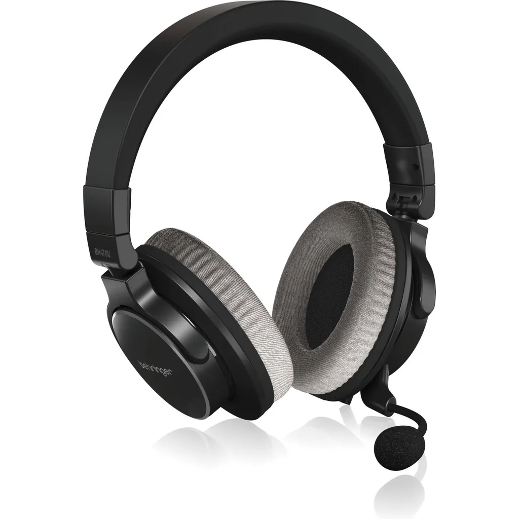 Behringer BH470U Premium Stereo Headset with Detachable Microphone & USB Cable, 40mm Neodymium Drivers, Digital Controls, Closed-Back Design, Detachable 3.5mm Interface, Black | BH470U - Image 2