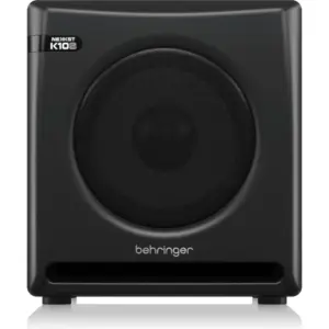 Behringer K10S Audiophile 10" Studio Subwoofer with High Excursion Woofer, Servo-Balanced Inputs with Balanced XLR, Ultra-linear 300W, Black | K10S