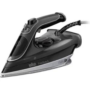 Braun FreeStyle 5 SI 5188 Steam Iron, 2800W Power, 4 Active Steam Zones, Water Spray, Automatic Anti-Drip System, Vertical Steam Function, Precision Tip, Auto-Off Function, Black | SI5188BK