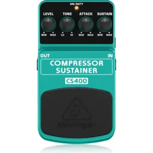 Behringer CS400 Ultimate Dynamics Effects Pedal, Dedicated Level, Tone, Attack & Sustain Controls, First-Class Electronic On/Off Switch | CS400