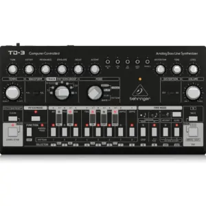 Behringer TD-3-BK Analog Bass Line Synthesizer with VCO, VCF, 16-Step Sequencer, Distortion Effects & 16-Voice Poly Chain, Black | TD3BK