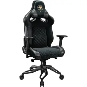 Cougar TITAN PRO V2 Gaming Chair, Velvet Fabric Surface, 4D Armrests Direction, LiftBack Support, Plush Velvet Upholstery, Class 4 Gas Lift Cylinder, Adjustable Design, Black | 3MT2FGLB.0001