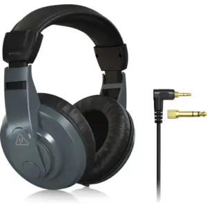 Behringer HPM1100 Multi-Purpose Headphones, 40mm Dynamic Drivers, Closed-Back Circumaural Design, 2 m Extra Long Cable, Built-in 3.5mm (1/8") Plug with 6.3mm (1/4") Adapter, Gray | HPM1100