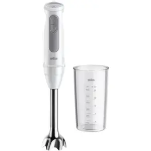 Braun MultiQuick 5 Hand Blender, PowerBell VPlus Technology, 1000 W Motor, One-Hand 21 Speeds Wheel, SplashControl Technology, ActiveBlade Technology, Ergonomic Grip HandleWhite | MQ-50001-M