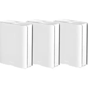 ASUS ZenWiFi BQ16 Mesh Router, 12x Internal Antennas, 1376+5764+5764+11529 Mbps Performance, 2.4GHz / 5GHz / 6GHz Operating Frequency, 3 Pack, White | 90IG08K0-MO3N4V