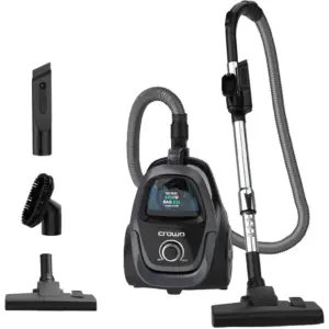 Powerful Crownline VC-272A Bagless Vacuum Cleaner with 2000W Motor, 300W Suction, Multiple Filters, 2.5L Tank, Dust Full Indicator, Adjustable Handle, Automatic Cord Winder, Quiet Operation | VC-272A