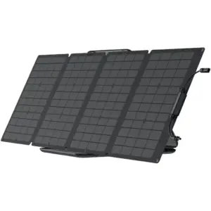 EcoFlow 110W Portable Solar Panel, 23% Conversion Rate, Durable with IP68 Waterproof Rating, One-Piece Folding Design, Portable and Lightweight, Self-Supporting, Black | EF-SOLAR110