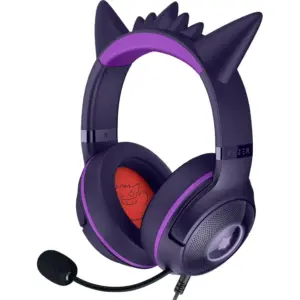 Razer Kraken Kitty V2 Gaming Headphone, 40mm TriForce Driver, HyperClear Cardioid Mic, Unidirectional, Chroma RGB Lighting, USB Type-A Connection, Gengar Pokemon Edition | RZ04-04730300-R3M1