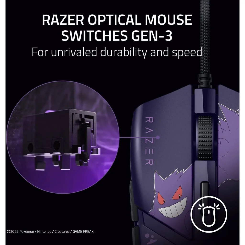 Razer Cobra Gengar Edition Computer Mouse, 8500 DPI Optical Sensor, 300 IPS Max Speed, Optical Mouse Switches Gen-3, 6 Programmable Buttons, Chroma RGB Lighting, Violet | RZ01-04650700-R3M1 - Image 6
