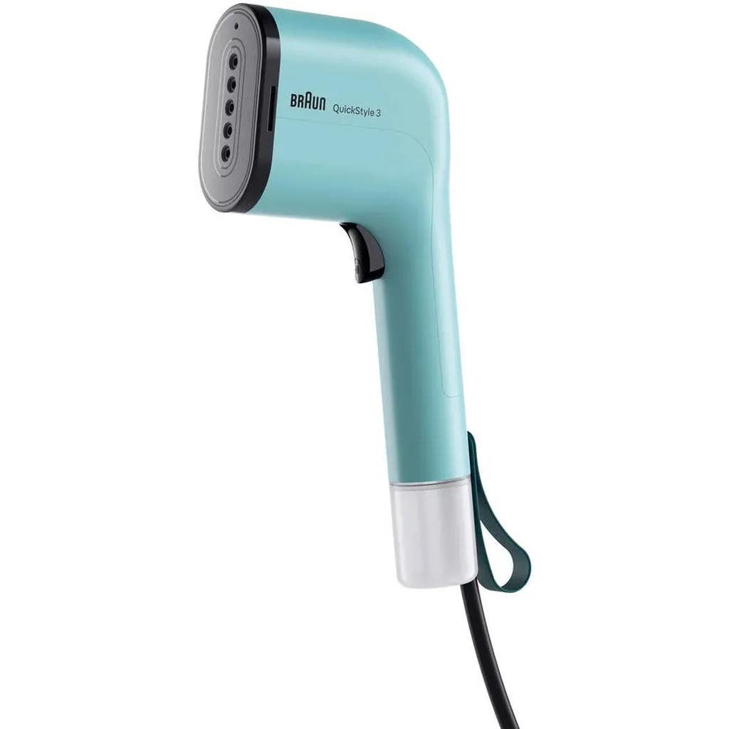 Braun QuickStyle 3 Garment Steamer, 1100 Watts, Smart iCare & FastSteam Technology, Quick Heat-Up, Ultra Compact Design, Green | GS 3013