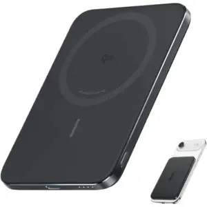 Anker Nano Power Bank, 15W Qi2-Certified Wireless Charging, Dual-NTC Temperature Control, 5000mAh Battery, MagGo, Ultra-Slim Qi2-Compatible Magnetic Power Bank, Black | A1665H11