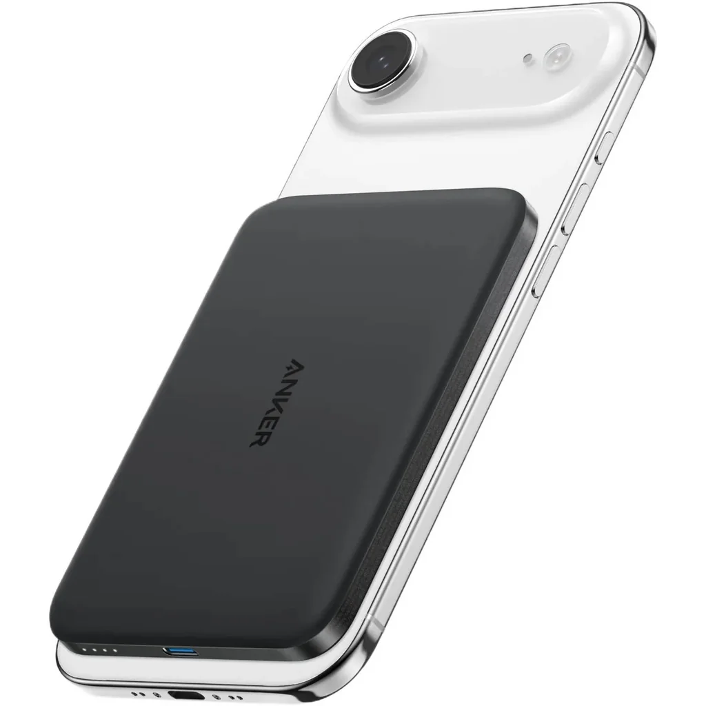 Anker Nano Power Bank, 15W Qi2-Certified Wireless Charging, Dual-NTC Temperature Control, 5000mAh Battery, MagGo, Ultra-Slim Qi2-Compatible Magnetic Power Bank, Black | A1665H11 - Image 2