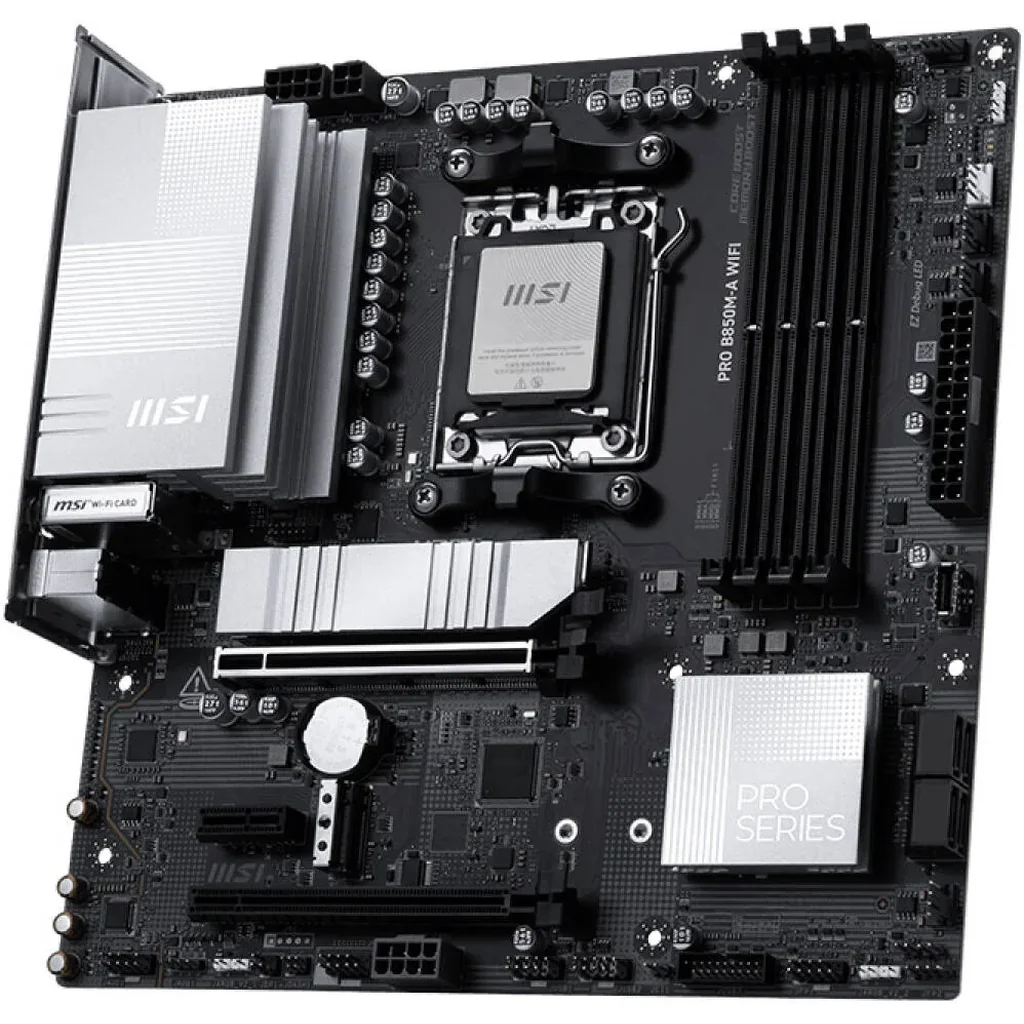 MSI PRO B850M-A WIFI mATX AM5 Motherboard, AMD B850 Chipset, 4x DDR5 UDIMM Slots, 256GB Max Memory, 2x PCI-E x16 Slot, 2x M.2 Slots, WiFi7 & BT 5.4 Connectivity | 911-7E66-002 - Image 3