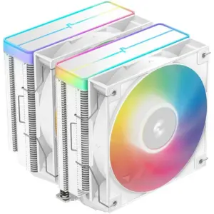 DeepCool AG620 ARGB Dual-Tower 120mm CPU Cooler, Addressable RGB LED, 260W Cooling Power, 300-1950 RPM RPM High Efficiency Fans, 67.88 CFM Airflow, White | R-AG620-WHAMMN-GJD