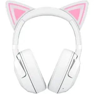 Razer Kraken Kitty V2 BT RGB Wireless Gaming Headset, Chroma Kitty Ears, Stream Reactive Lighting, HyperClear Cardioid Mic, 7.1 Surround Sound, TriForce 40mm Drivers, White | RZ04-04860600-R3M1