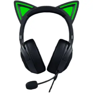 Razer Kraken Kitty V2 RGB Wired Gaming Headset, Chroma Kitty Ears, Stream Reactive Lighting, HyperClear Cardioid Mic, 7.1 Surround Sound, TriForce 40mm Drivers, Black | RZ04-04730100-R3M1