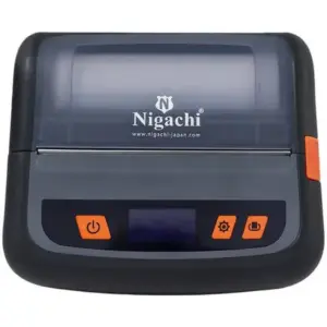 Nigachi NC-MTP500 Mobile Thermal Receipt Printer, 203 DPI Resolution, 90mm/s Print Speed, ESC/POS Emulation, USB + Bluetooth Interface, 2550mAh Battery, Black | NC-MTP500