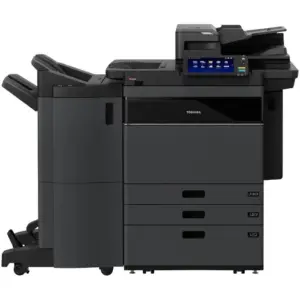 Toshiba e-Studio6529A Monochrome Multifunction Printer, 65 PPM (A4) / 30 PPM (A3) Print & Copy Speed, 10.1" LCD Colour Touchscreen, 2900 Sheets Max Sheets Capacity, Black | e-Studio6529A