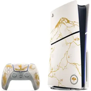 Sony PlayStation 5 Disc Slim Ghost of Yotei Limited Edition Console Bundle, 1TB SSD, 4K-TV Gaming, 120fps with 120Hz output, HDR Technology, Game Voucher not Included, US Specs | PS5DCGOY