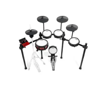 Alesis Nitro Ultimate 9-Piece Electronic Drum Kit, 10" Dual-Zone Mesh Snare/Toms, Stand-Mounted Hi-Hat, 4x 10" Dual-Zone Cymbals w/Choke, 640+ Sounds, 52 Kits, Bluetooth, BFD Software | Nitro-Ult
