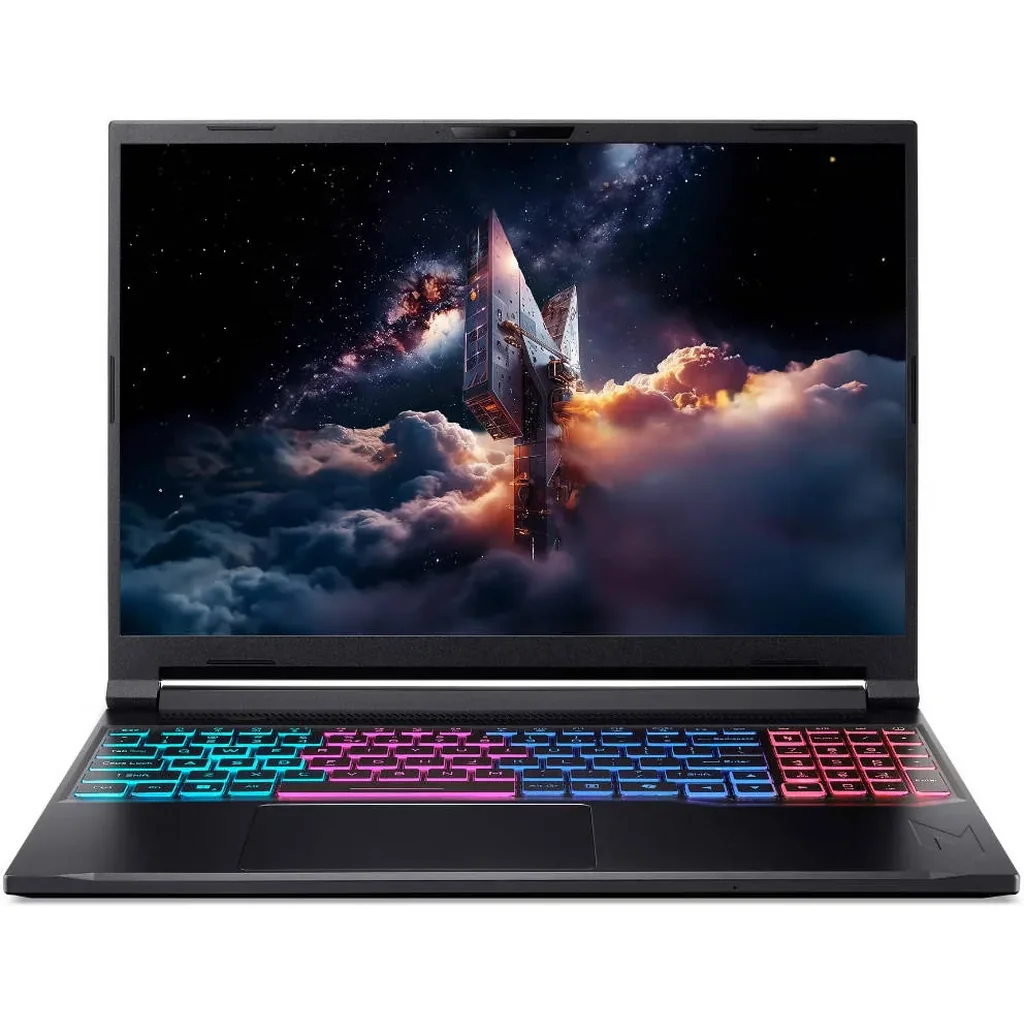 Acer Nitro V 16S Gaming Laptop, 16" WQXGA IPS 180Hz Display, Intel Core 9 270H, 16GB RAM, 1TB SSD, GeForce RTX 5070 8GB GPU, English-Arabic K/B, Windows 11 Home, Black | NH.QXDEM.001